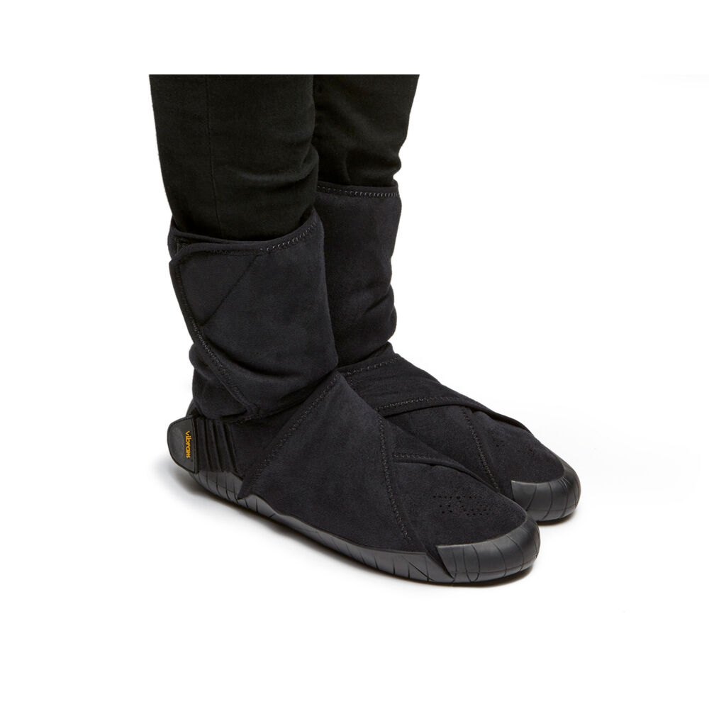 Vibram Furoshiki Mens Eastern Traveler Classic Shearling Mid - Boots Black - FZM812965